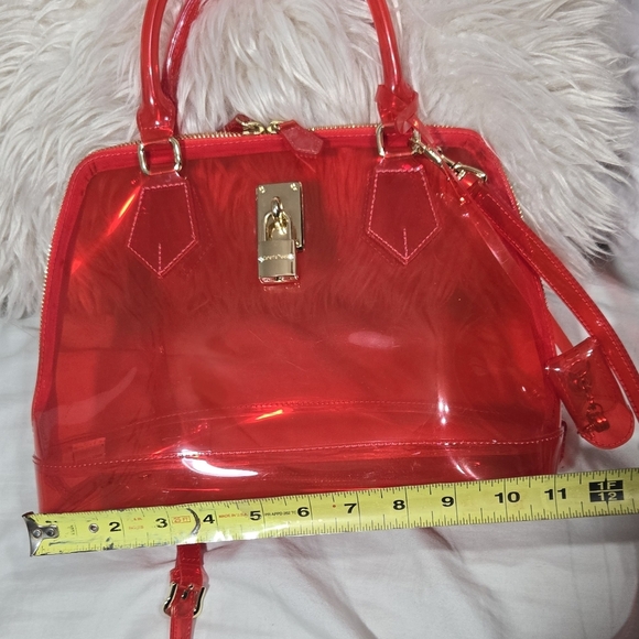 Samantha Thavasa Authentic Red PVC Clear Bag Crossbody/shouldwr Bag - Picture 7 of 16